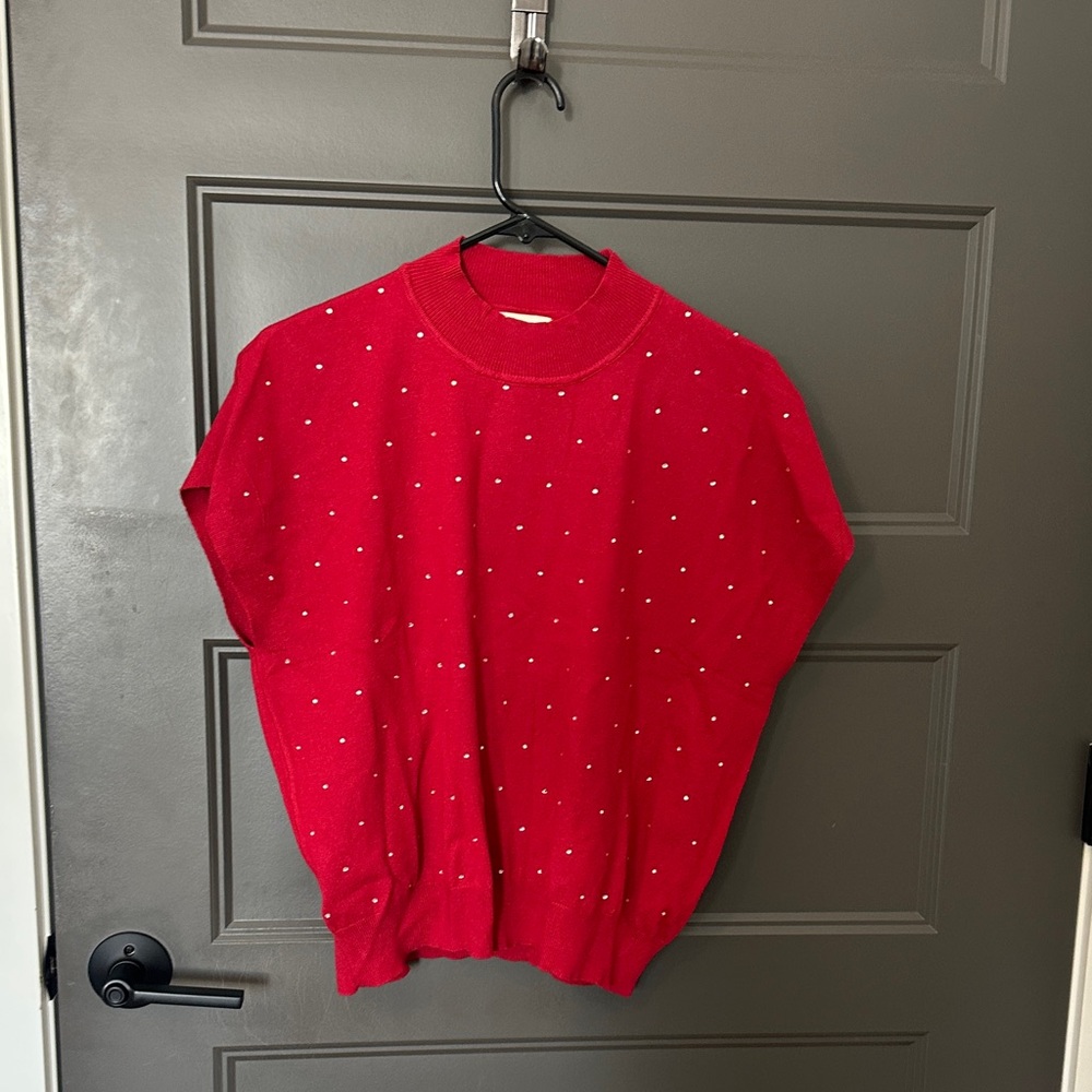 Red Sweater with Dazzle Dots
